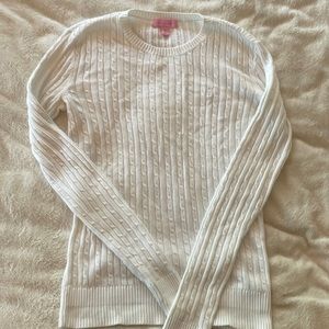 Lily Pulitzer white cotton mini cable sweater. xs